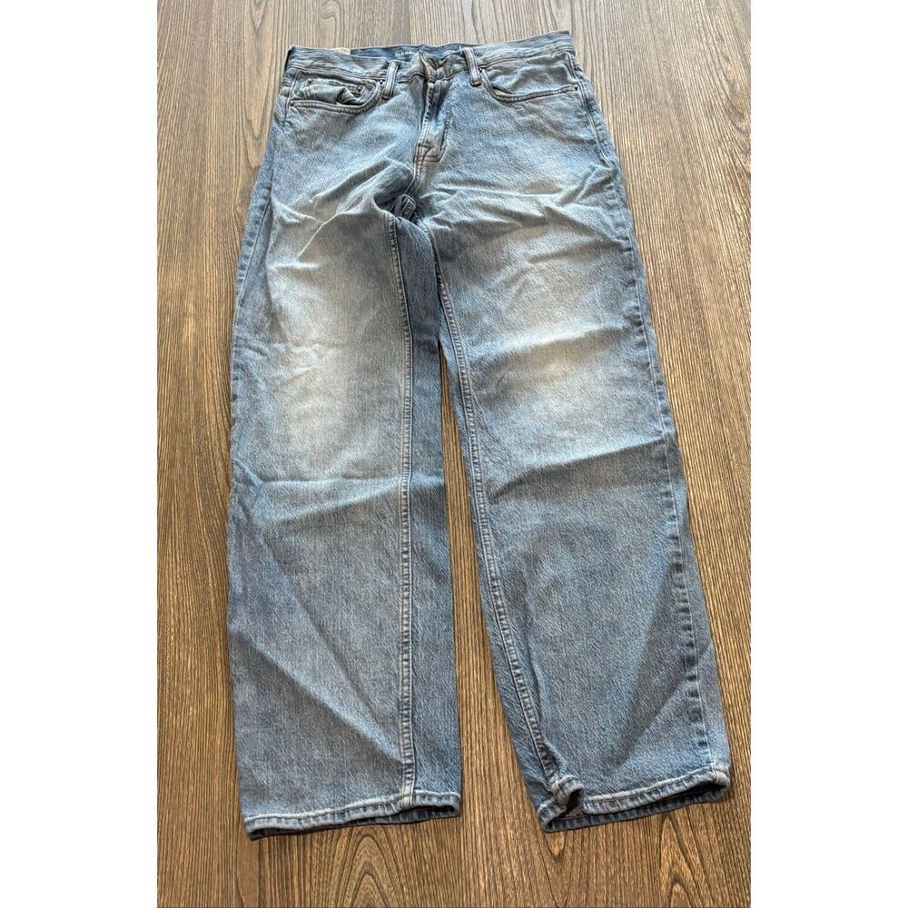 Old Navy Mens Straight Jeans Loose Built-In Flex Mid Rise Denim Blue Size 30x32